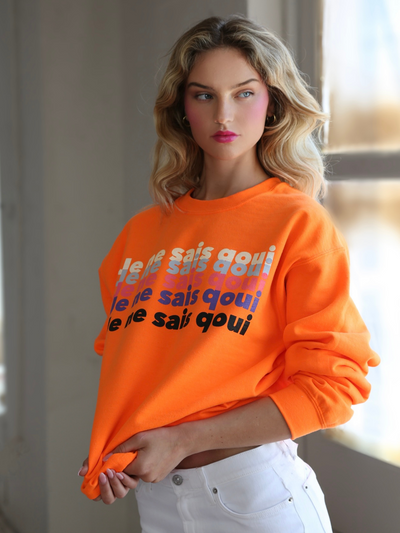 Je Ne Sais Qoui Boyfriend Sweatshirt - Hot Orange