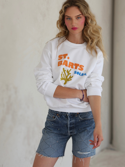 St. Barts Boyfriend Sweatshirt - White