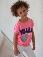 Ibiza Bohemia Kids Tee Shirt - Hot Pink