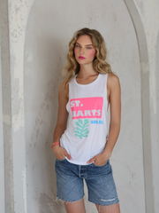 St. Barts Scoop Muscle Tank - White