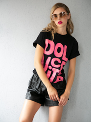 Dolce Vita Boyfriend Short Sleeve Tee  - Black