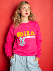 Ibiza Bohemia Boyfriend Sweatshirt - Fuchsia