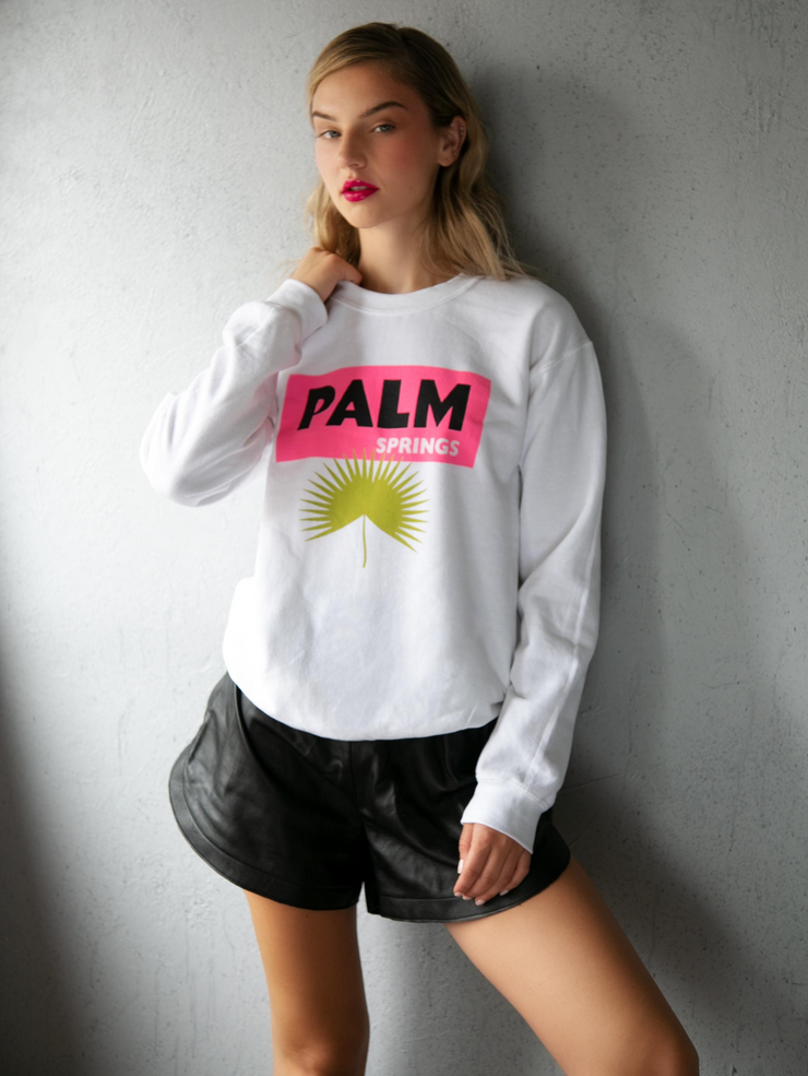 Palm Springs Boyfriend Sweatshirt - White