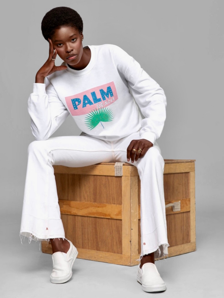 Palm Beach Boyfriend Sweatshirt - White